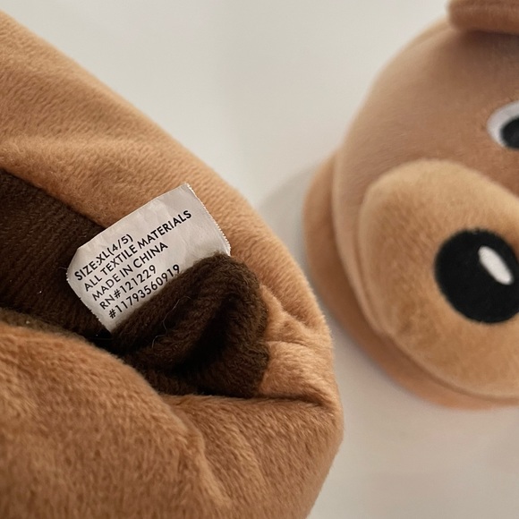 Kids Teddy Bear 🧸 Plush Slippers - Tan & Brown - Picture 5 of 8